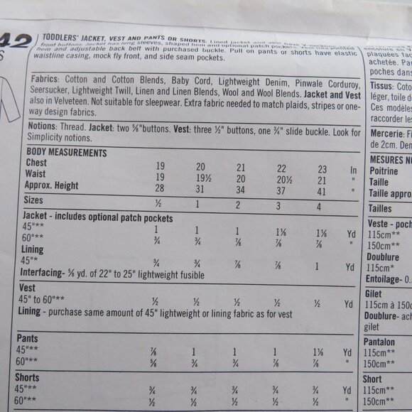 Simplicity 8442 Clothing Sewing Pattern (UNCUT) size 1/2-2 formal & causal - Picture 4 of 6